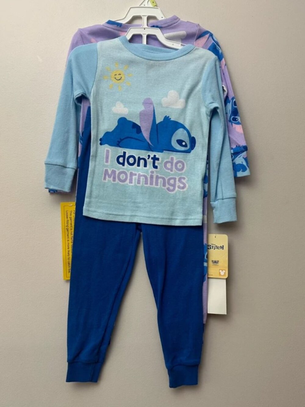 NWT 2 Sets Disney Stitch Girls Size 4 Pajamas Very Soft